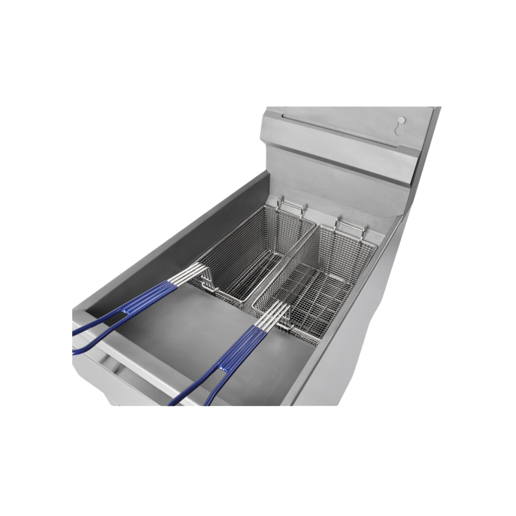 Hamoki GF120 High Power Twin Basket  Natural Gas Commercial Gas Fryer 25ltr - 4 Burners - 120000 Btu/hr Freestanding Single Tank