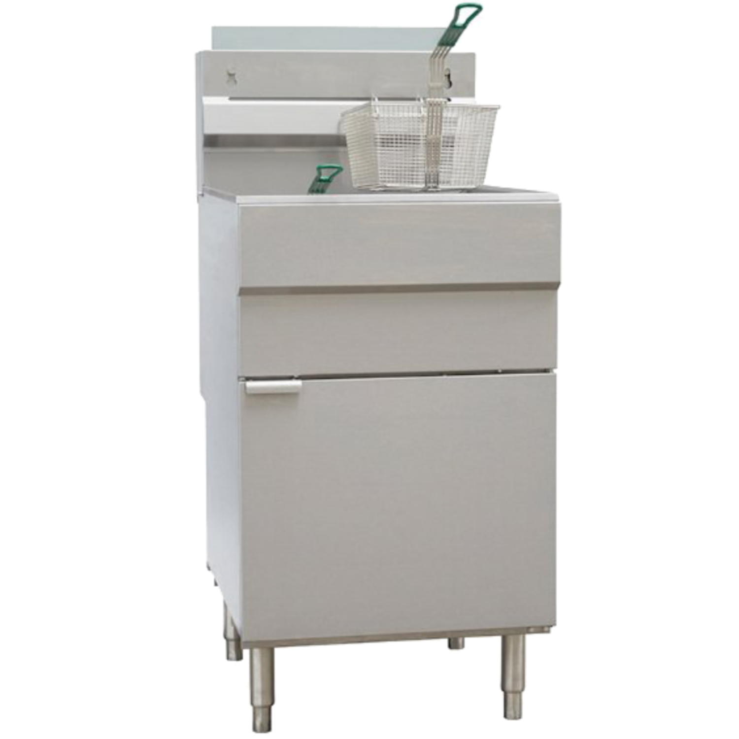 GF150 NG 5 Burner Nat Gas Fryer Single Tank Twin Basket 37 Ltr BTU