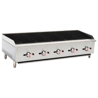 Hamoki ECB-60SX Premium Supersize Gas Countertop 5 Burner Charbroiler Five Controls 150000 Btu/hr