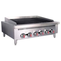 Hamoki GCB-36 Large 6 Burner Heavy Duty Gas Radiant Charbroiler 6 Controls 120000 Btu/hr Hamoki GCB-36 Large 6 Burner Heavy Duty Gas Radiant Charbroiler 6 Controls 120000 Btu/hr
