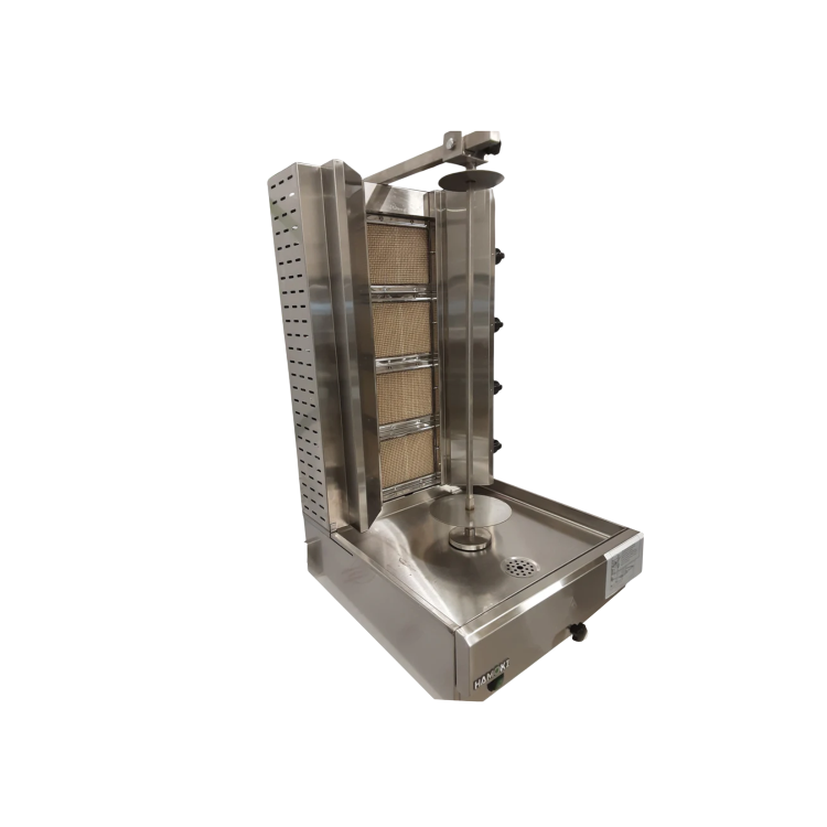 Hamoki KB-4 Natural Gas 4 Burner Kebab Grill - Rotating Turntable - Bottom Mounted Motor - 14kW - 38000btu