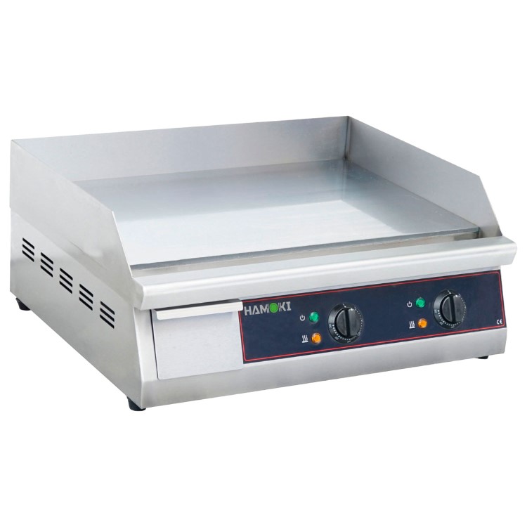 Hamoki GR-610 Flat Heavy Duty Dual Zone Electric Griddle - Smooth Surface - 610mm Wide  2 x 3kW 13amp