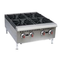 Hamoki GHP-4L Commercial 4 Burner Freestanding Gas Hob Boiling Top. 120000 BTU/hr. 28kW. Natural Gas With FREE LPG Conversion Kit Included. 101102