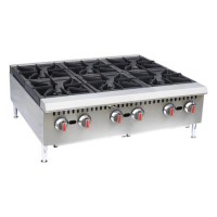 Hamoki GHP-6L Commercial 6 Burner Freestanding Gas Hob Boiling Top. 160000 BTU/hr. 42kW. Natural Gas With FREE LPG Conversion Kit Included. 101103
