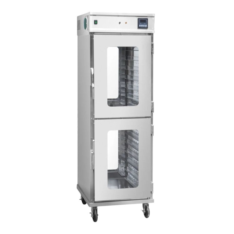 Hamoki Pro HC-14 Mobile 2 Tier Pass Through Hot Holding Cabinet - 14 Shelves, 1982mm Height
