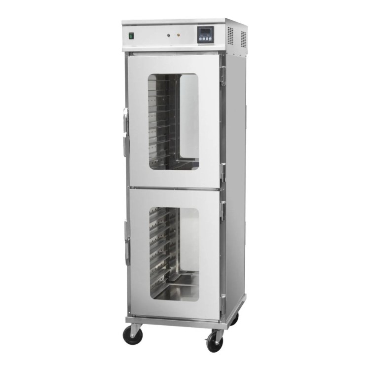 Hamoki Pro HC-14 Mobile 2 Tier Pass Through Hot Holding Cabinet - 14 Shelves, 1982mm Height