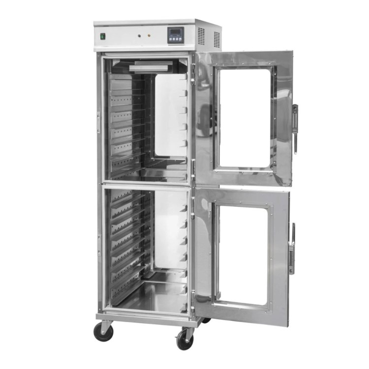 Hamoki Pro HC-14 Mobile 2 Tier Pass Through Hot Holding Cabinet - 14 Shelves, 1982mm Height