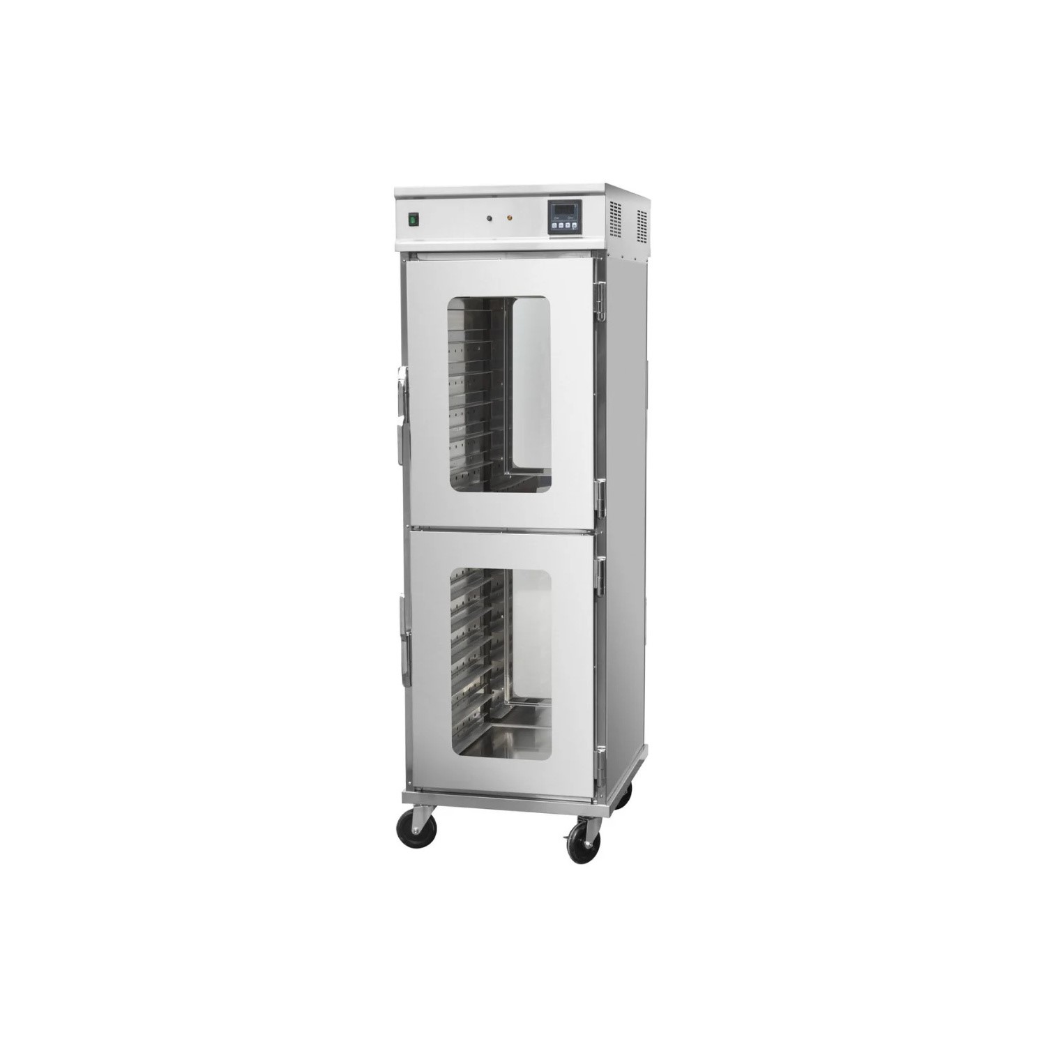 2 Tier Pass Through Mobile Hot Holding Cabinet 14 Shelves