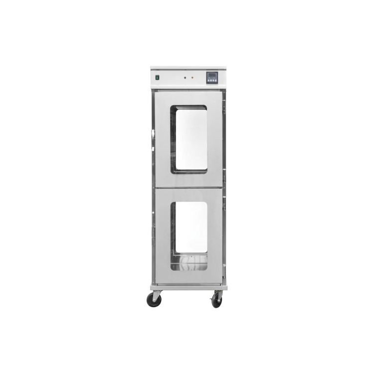 Hamoki Mobile Pass Through Hot Holding Cabinet with Humidity - 2 Tier, 14 Shelves