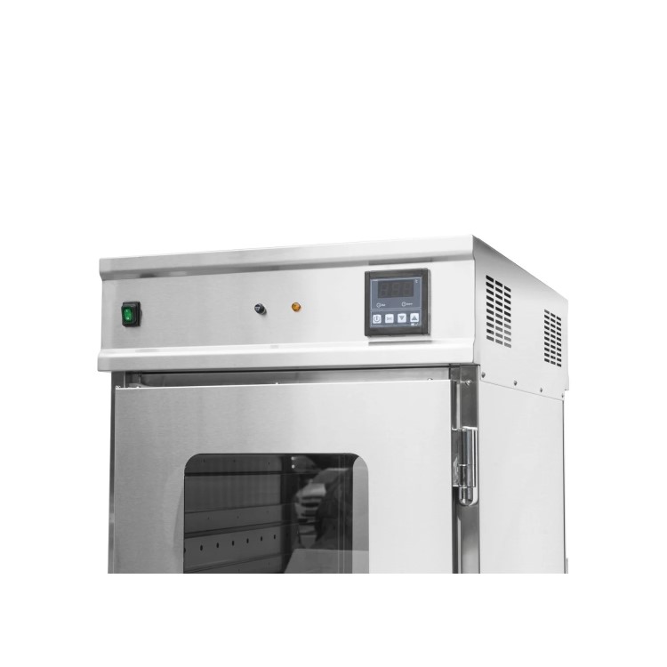 Hamoki Mobile Pass Through Hot Holding Cabinet with Humidity - 2 Tier, 14 Shelves