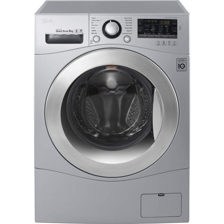 LG FH4A8TDN4 Direct Drive 8kg 1400rpm Freestanding Washing Machine Silver