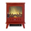 Stove Red Electric Traditional Stove Fire with a LED Flame Effect on a Log Effect Bed