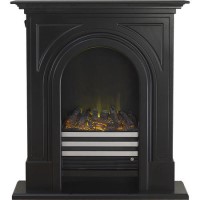 Adam Durham Black Cast Effect Electric LED Fireplace Suite