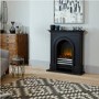 Adam Durham Black Cast Effect Electric LED Fireplace Suite