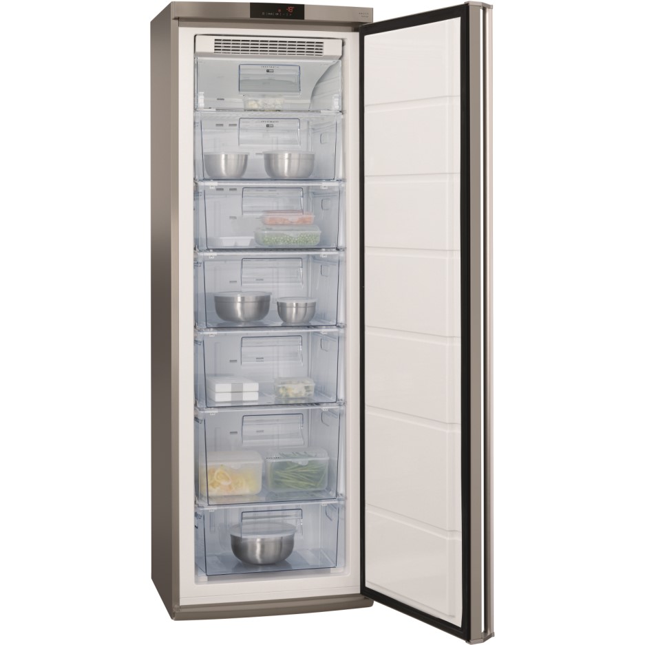 AEG A72710GNX0 60cm Wide Frost Free Freestanding Upright Freezer Stainless Steel Appliances