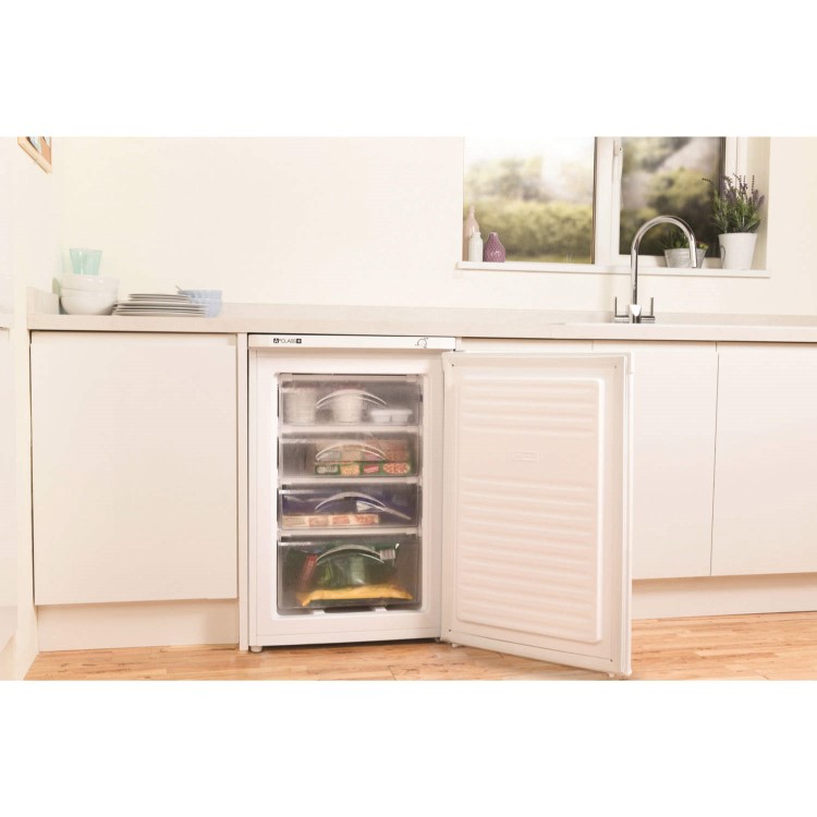 Indesit TZAA10 55cm Wide Freestanding Upright Under Counter Freezer - White