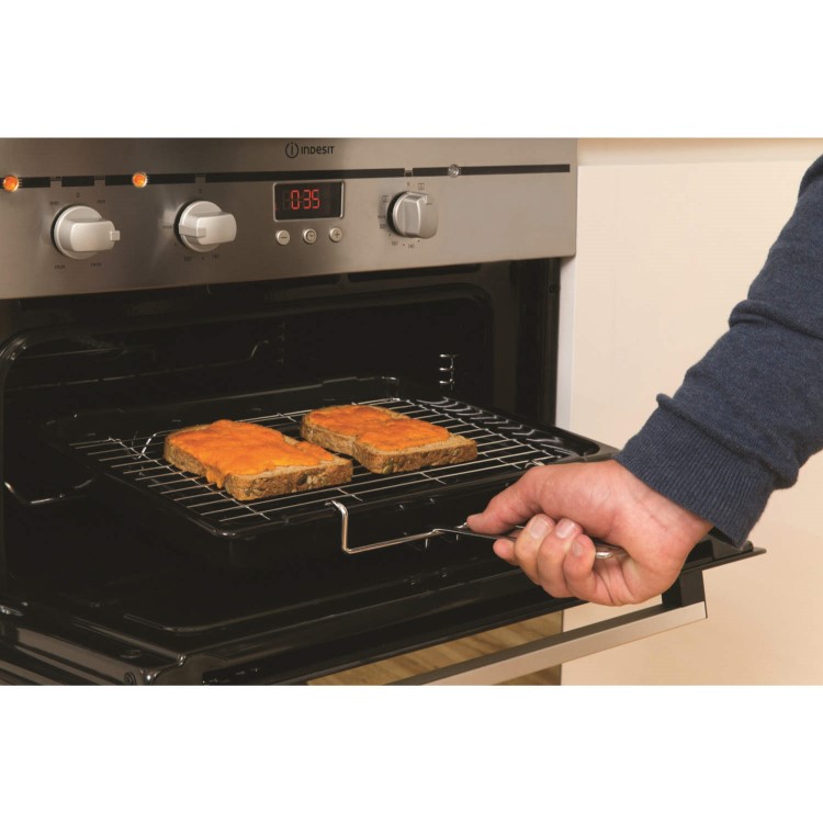 GRADE A1 - Indesit FIMU23IXS Electric Built-under Double Oven - Stainless Steel