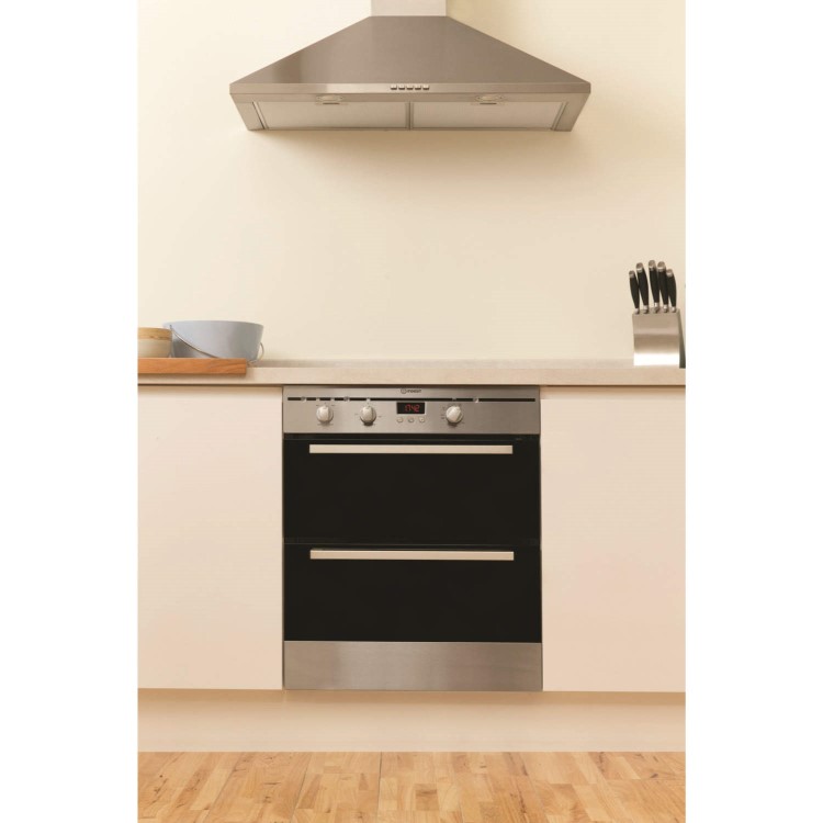 GRADE A1 - Indesit FIMU23IXS Electric Built-under Double Oven - Stainless Steel