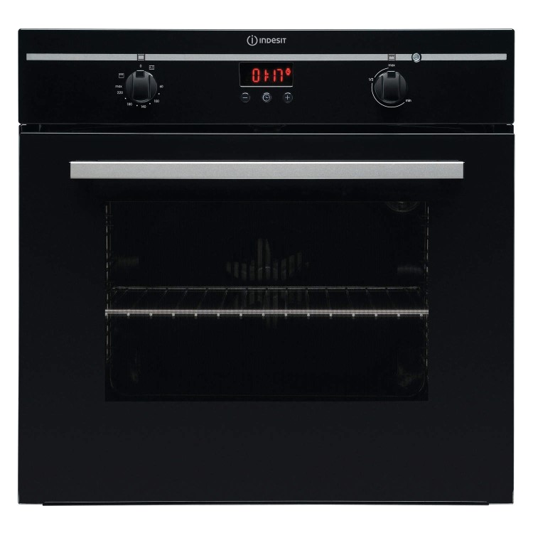 Indesit FIM33KABK Fanned Electric Built In Single Oven With Programmable Timer In Black