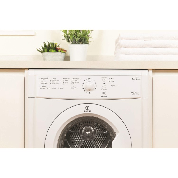 GRADE A2 - Indesit IDVL75BR 7kg Freestanding Vented Tumble Dryer - Polar White