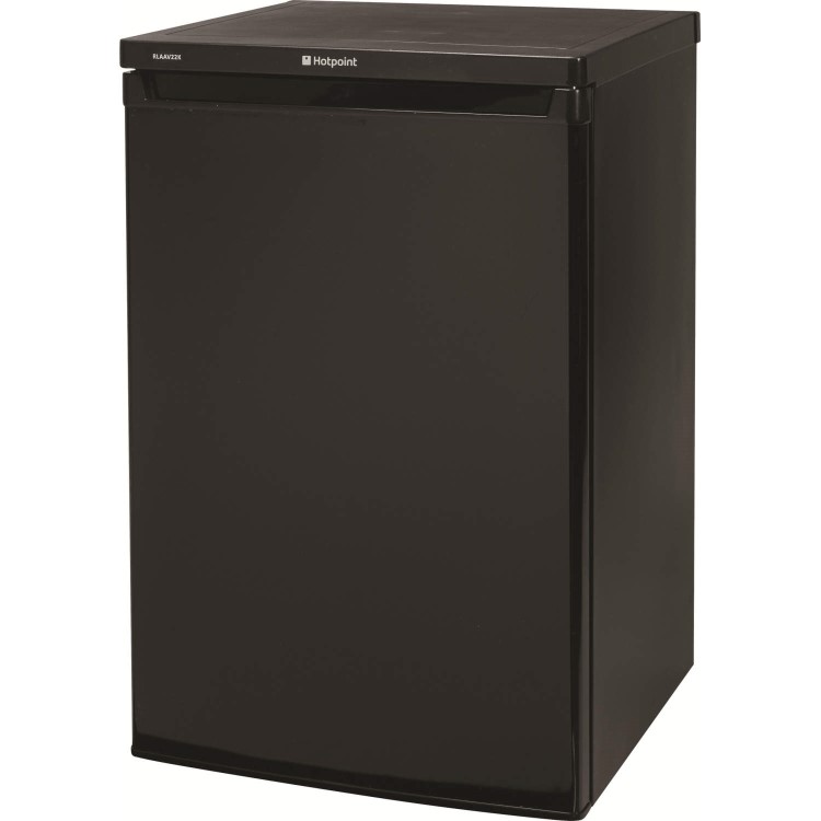GRADE A2 - Hotpoint RLAAV22K1 55cm Freestanding Under Counter Fridge Shiny Black