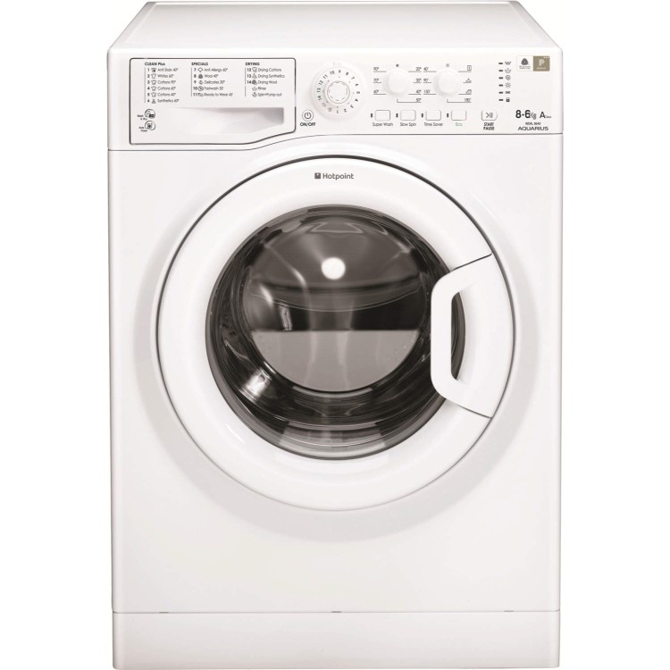 GRADE A1 - Hotpoint WDAL8640P Aquarius 8kg Wash 6kg Dry Freestanding Washer Dryer - White