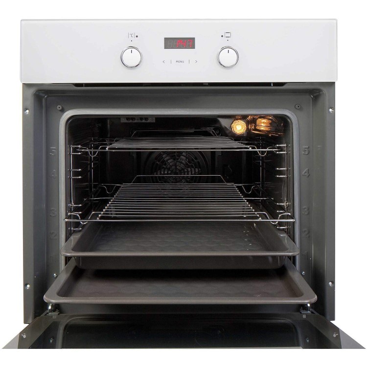 Amica 10533TSW Multifunction Electric Built-in Single Oven With Steam Cleaning - White