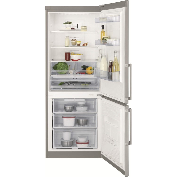 AEG S74011CMX2 Freestanding Fridge Freezer In Silver With Antifingerprint Stainless Steel Doors