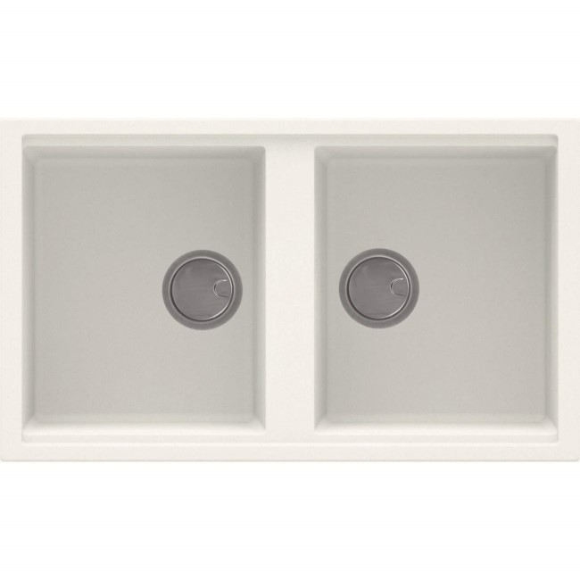 Reginox Double Bowl RegiGranite Composite White Kitchen Sink BEST450W
