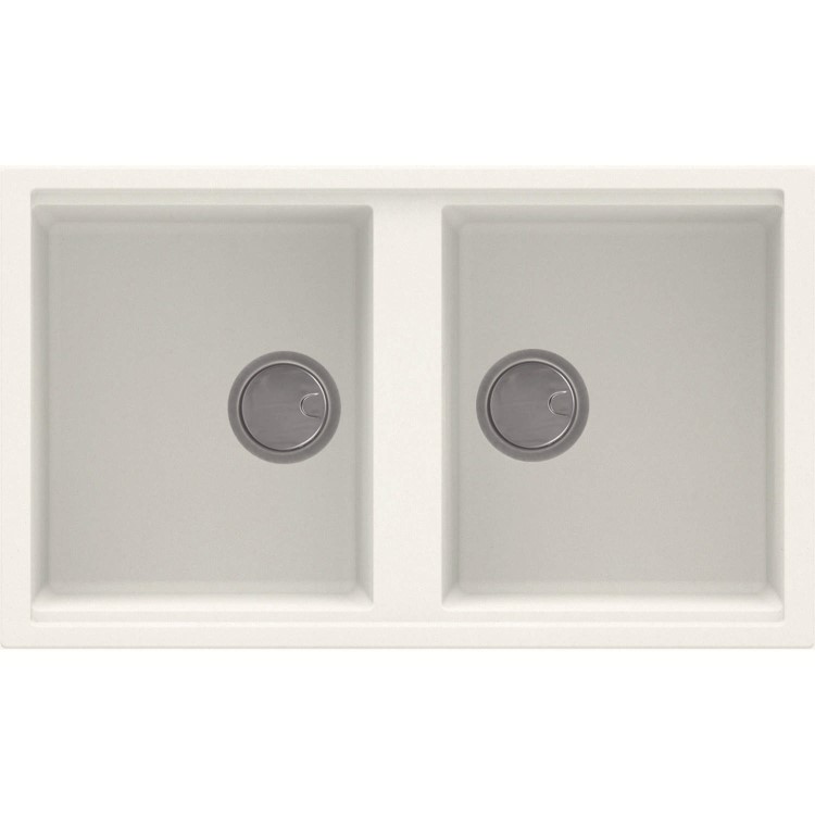 Reginox BEST450W/ASTORIA BEST450 2 Bowl White Regi-Granite Composite Sink & Astoria Chrome Tap Pack