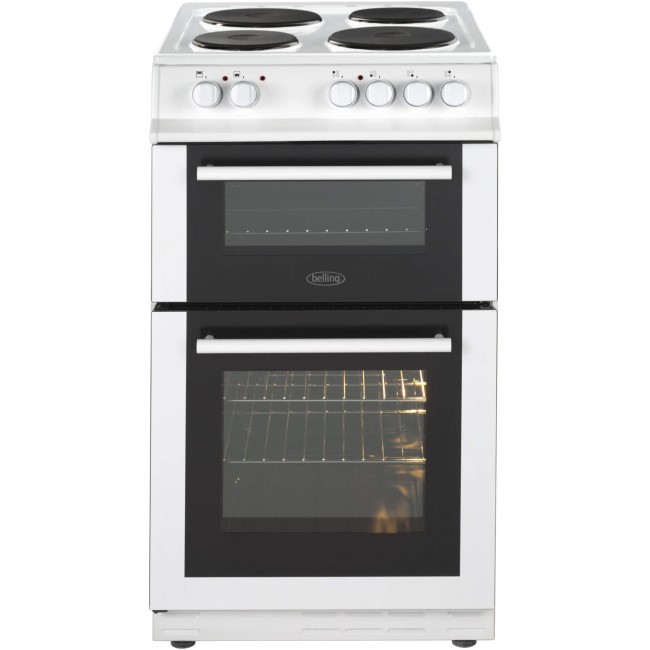 GRADE A3 - Belling FS50EFDO Double Oven Electric Cooker With Solid Plate Hob White