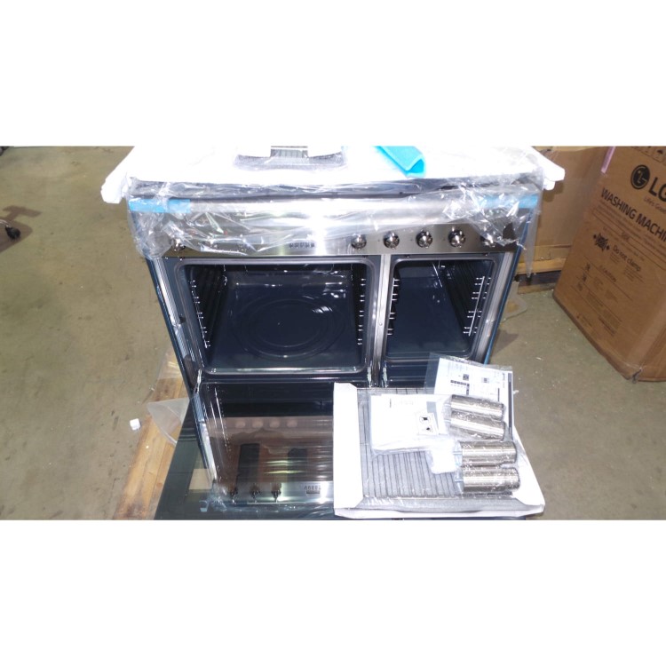 GRADE A2 - Light cosmetic damage - Smeg SUK92MX9 Concert 90cm Dual Fuel Range Cooker - Stainless Steel