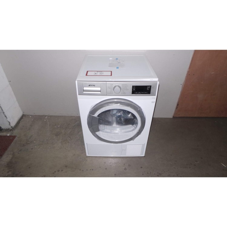 GRADE A3 - Heavy cosmetic damage - Smeg DHT81LUK Freestanding Heat Pump Dryer White