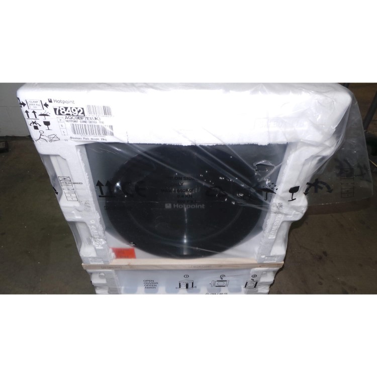 GRADE A2 - Light cosmetic damage - Hotpoint AQC9BF7E1 9kg Freestanding Condenser Tumble Dryer - White With Tungsten Door