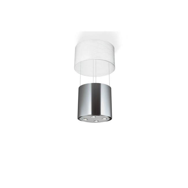 Faber Vanilla Retractable Island Hood  - Stainless Steel And Glass