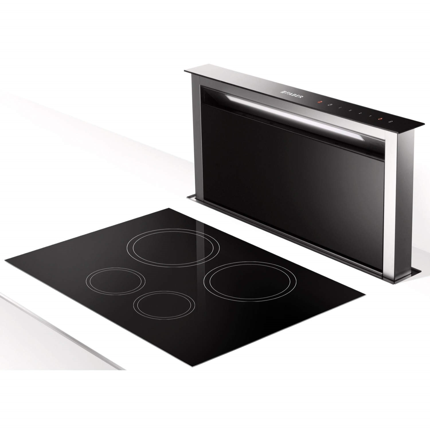 Faber Fabula 90cm Downdraft Extractor Stainless Steel & Glass 110.