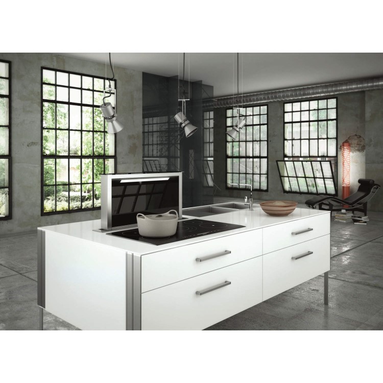 Faber Fabula 90cm Downdraft Extractor - Stainless Steel & Glass