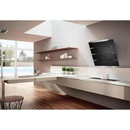Faber Eko 80cm Chimney Cooker Hood Black Glass