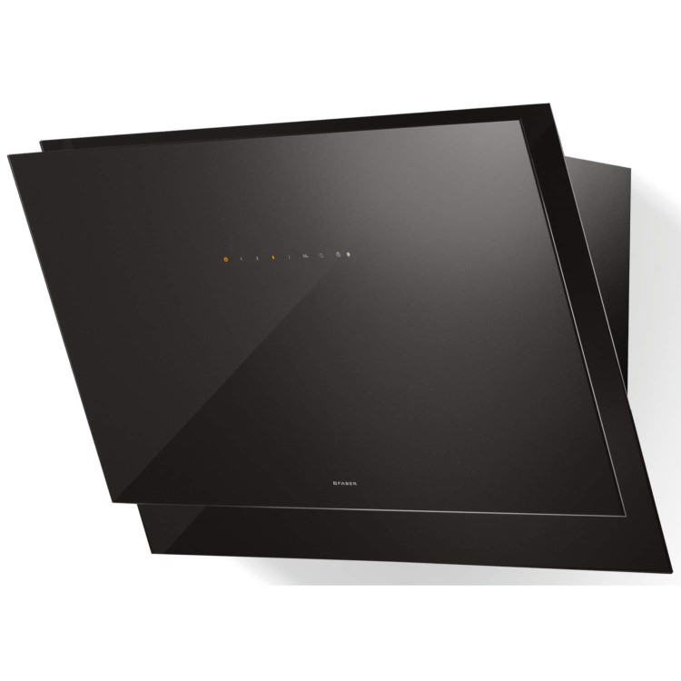 Faber Black Tie 80cm Angled Chimney Cooker Hood Black Glass