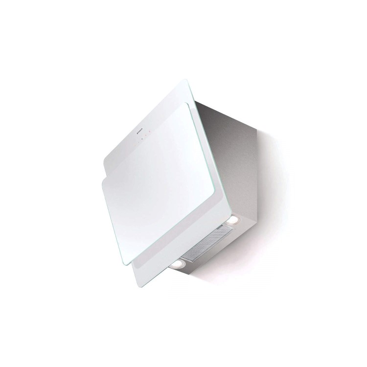 Faber Cocktail 55cm Angled Chimney Cooker Hood White Glass