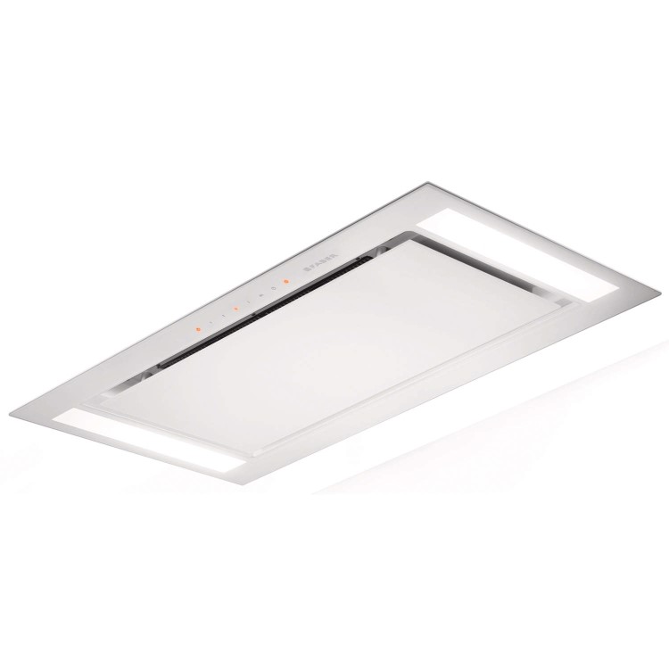 Faber Heaven Glass 100cm Ceiling Cooker Hood White