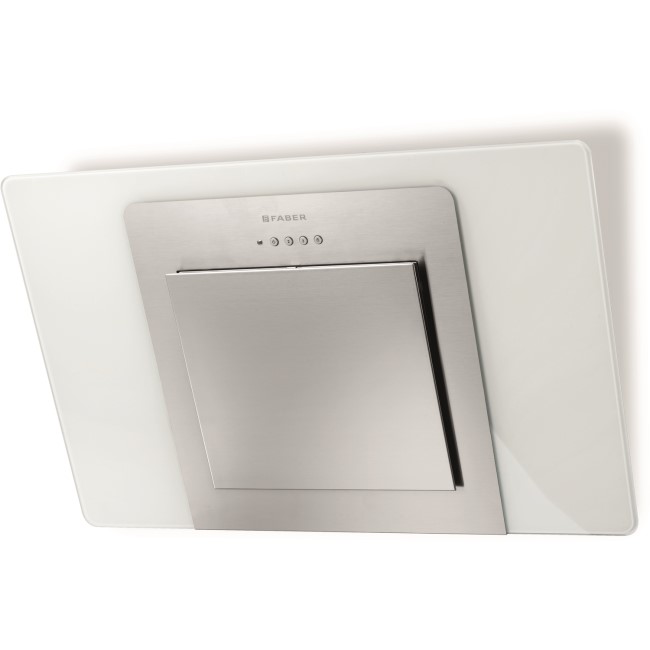 Faber City White 80 cm Angled Cooker Hood White Glass 110.0322.126