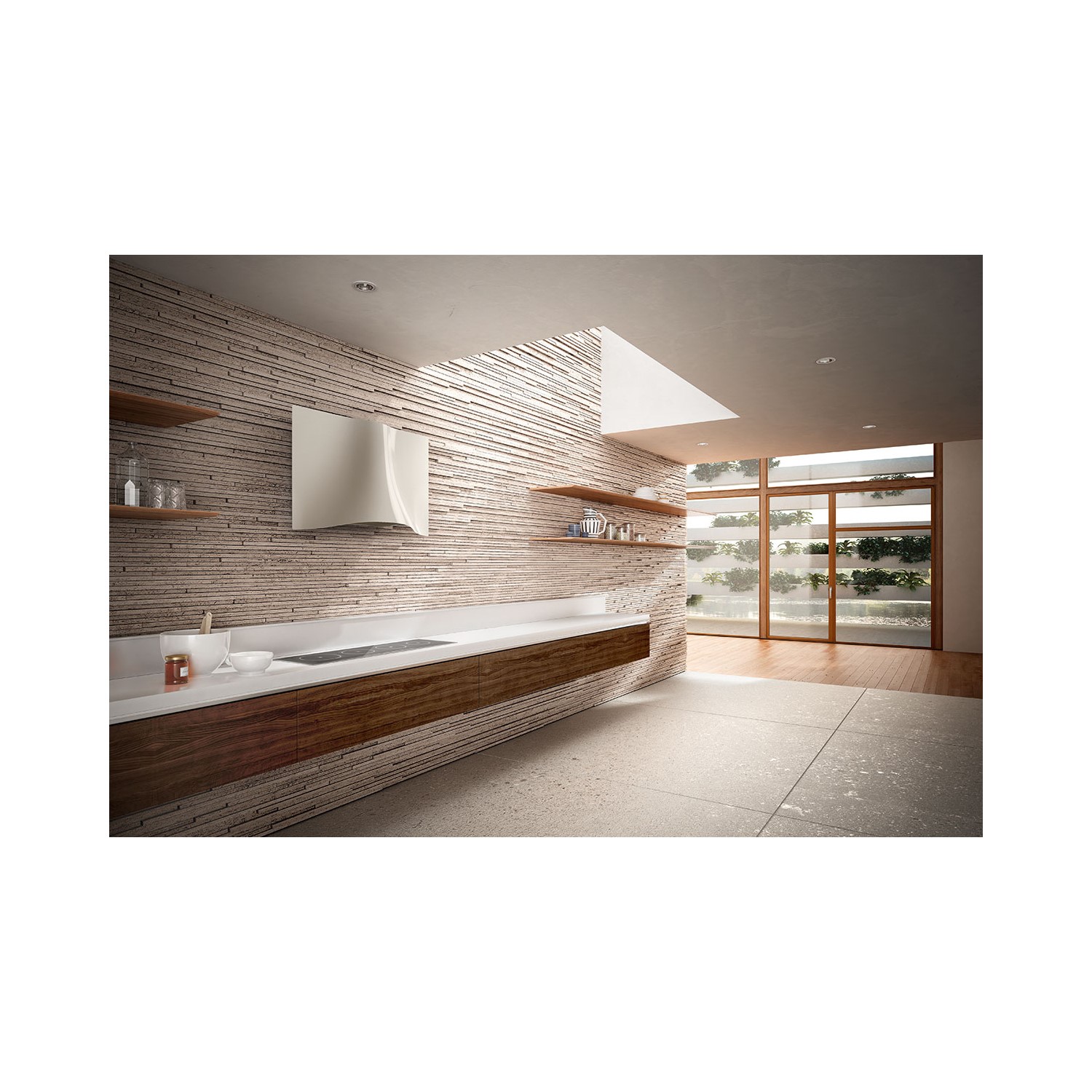 Faber Veil White Corian 90 Cm Designer Cooker Hood Matt Corian