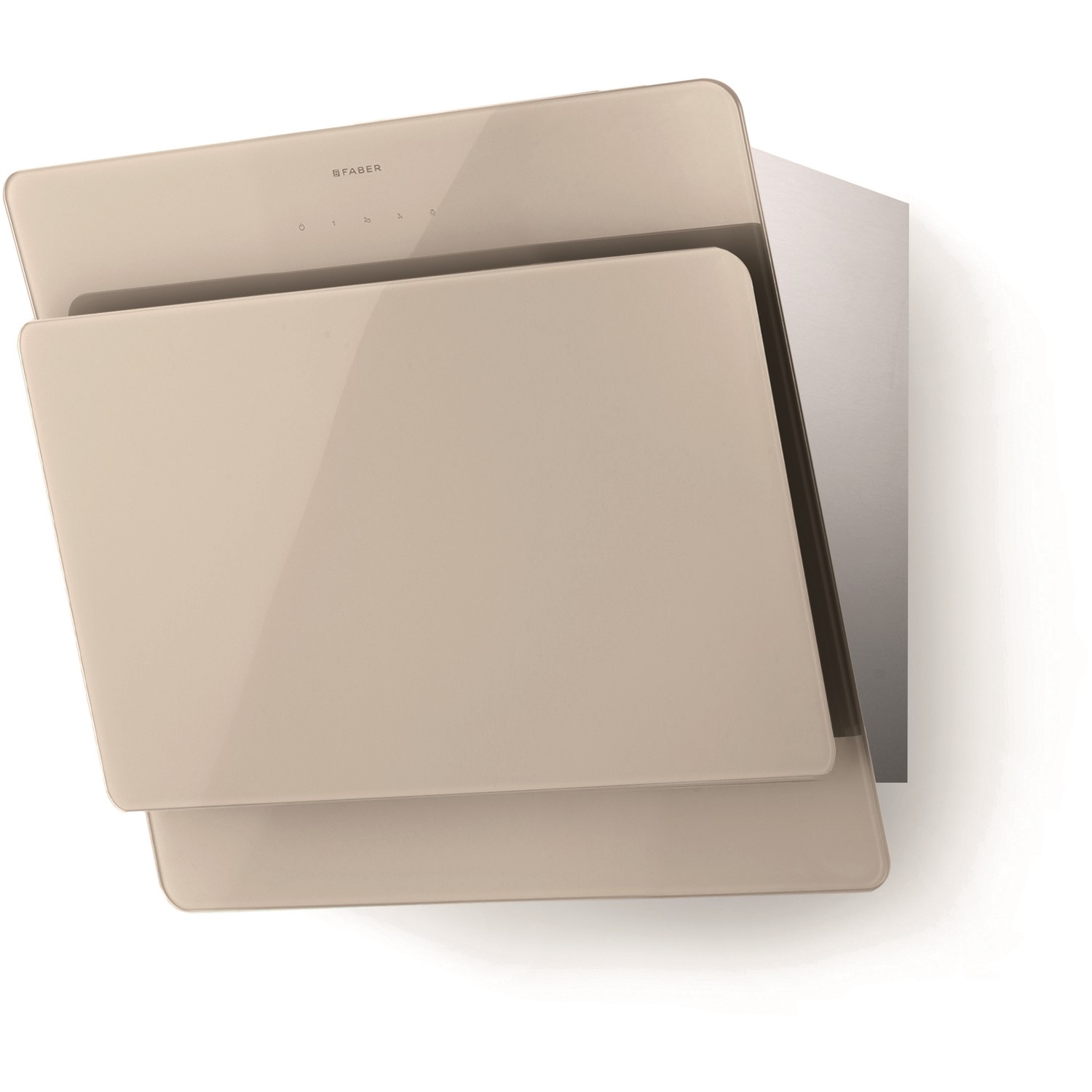 Faber Cocktail XS Almond 55 cm Angled Cooker Hood Warm Grey 3C Glass