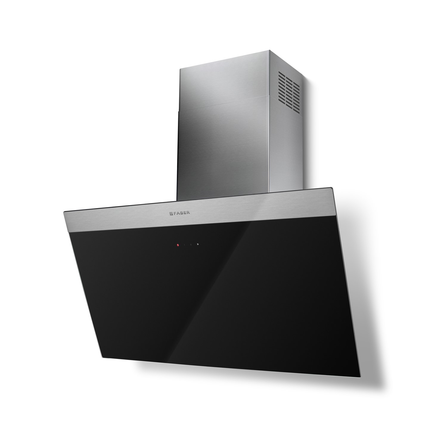 Faber Daisy EG8 BK A80 80 cm Angled Cooker Hood Black Glass 110.0371.