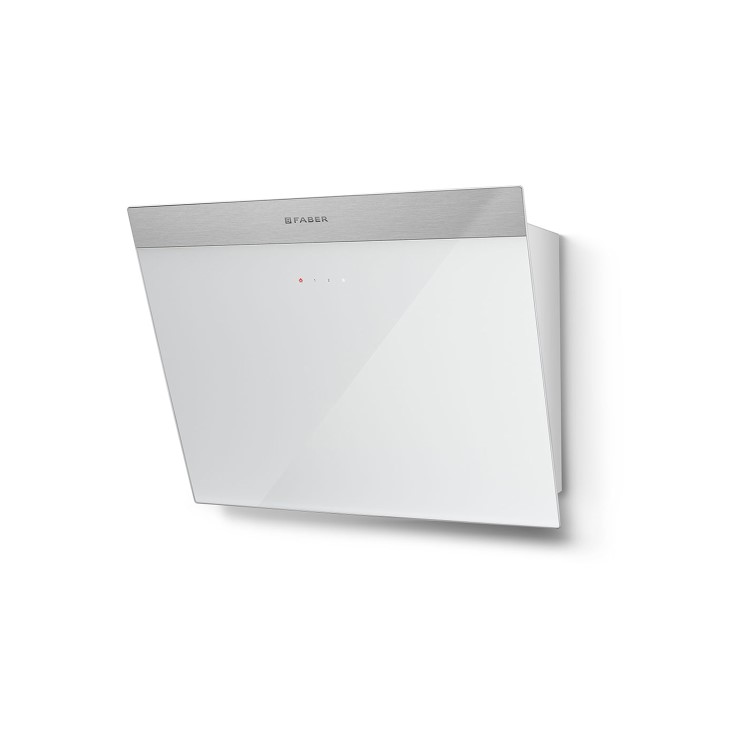 Faber Daisy EG8 WH A55 55 cm Angled Cooker Hood - White Glass
