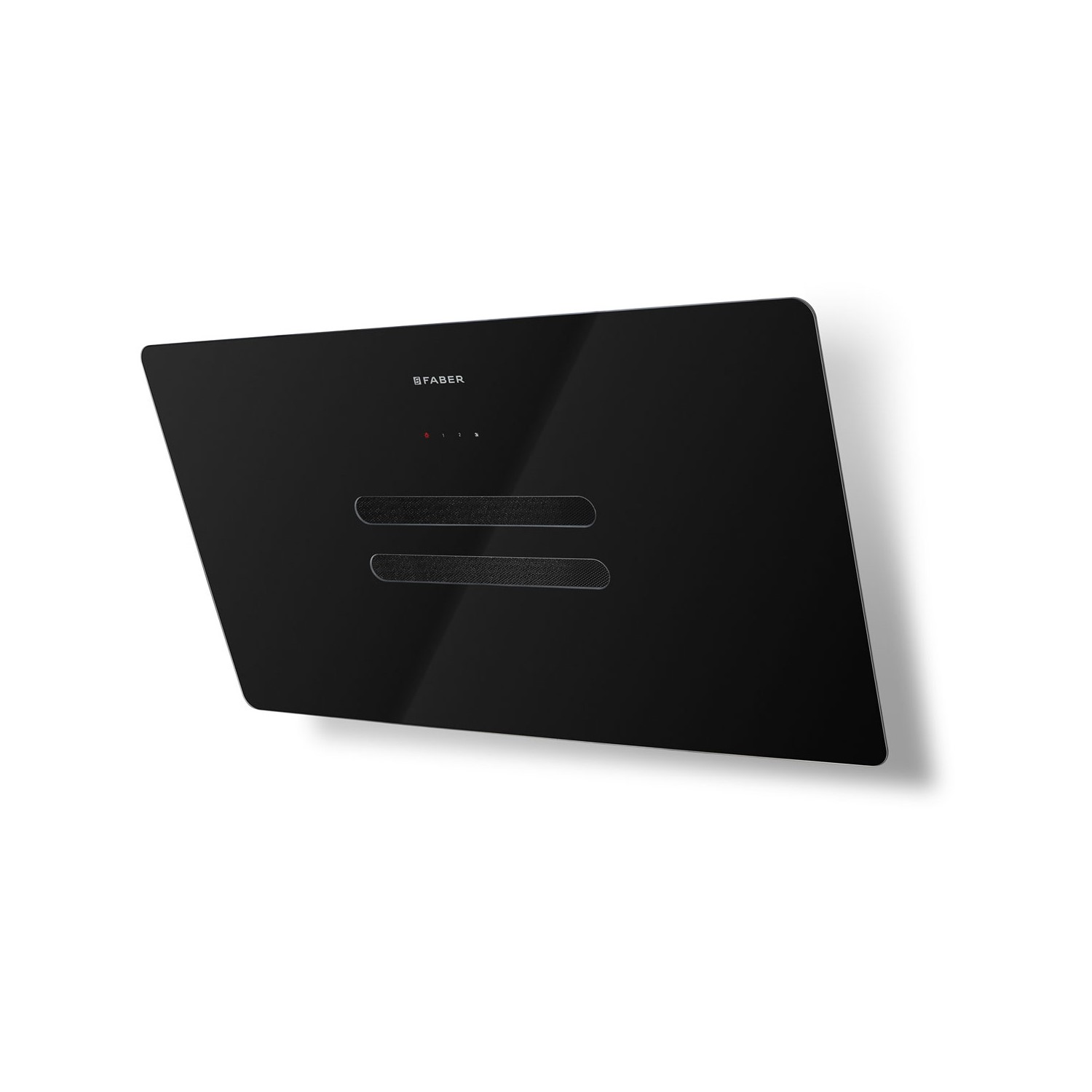 Faber Vanity EG6 BK A80 80 cm Angled Cooker Hood Black Glass 110.0371