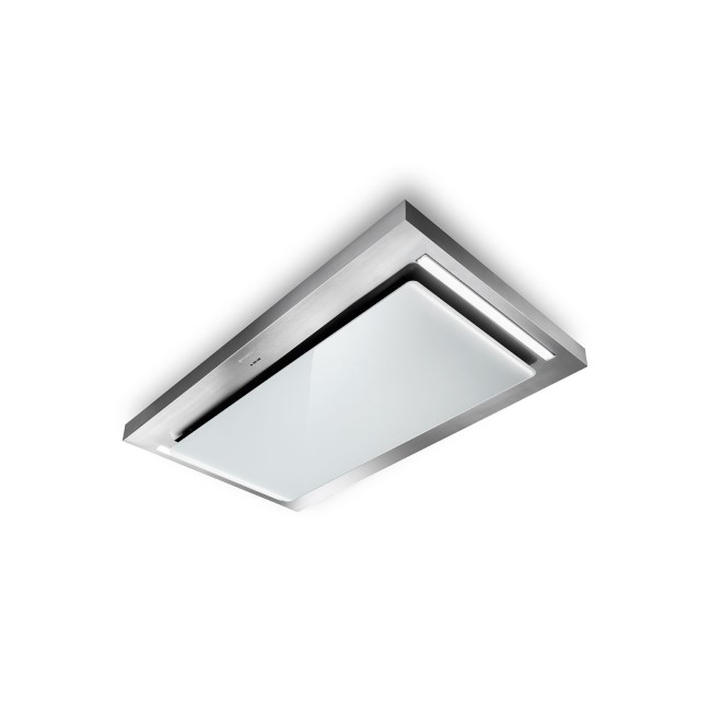 Faber Skypad 2.0 120cm Ceiling Extractor - Stainless Steel & White Glass