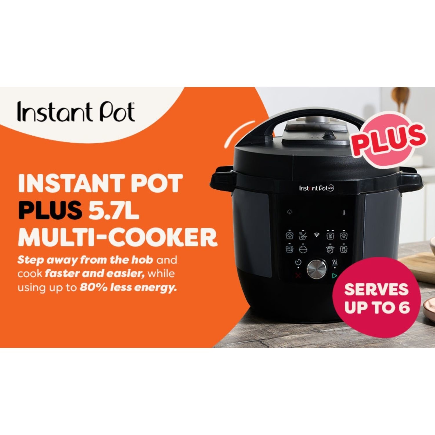 Instant Pot Plus 5.7L Wi-Fi Enabled Multi-Cooker 112-2001-01-UK ...