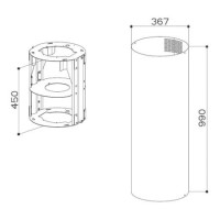 Faber 112.0157.267 Chimney kit - H990 D370 - Cassiopea - Cylindra